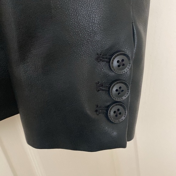 BCBG Black Faux Leather Blazer Jacket - Picture 7 of 11